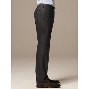 Banana Republic Modern Fit Flat Front Charcoal Plaid Wool Trouser Pant 33x31